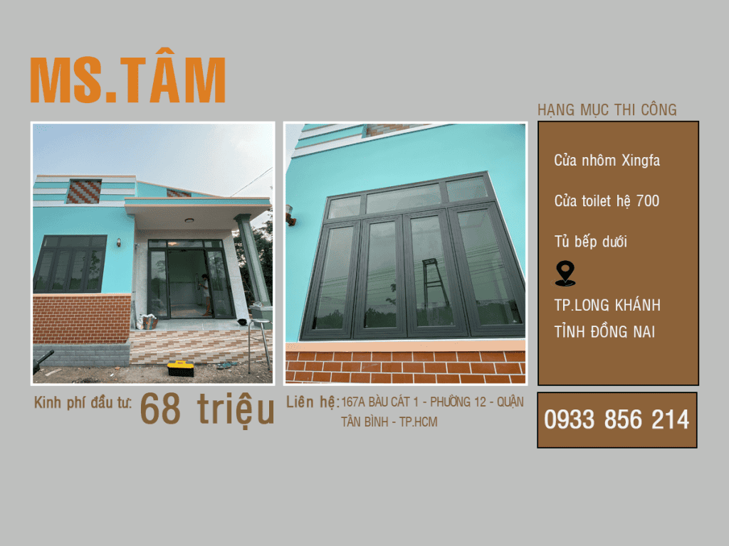 cong trinh lap cua nhom xingfa tai tp long khanh